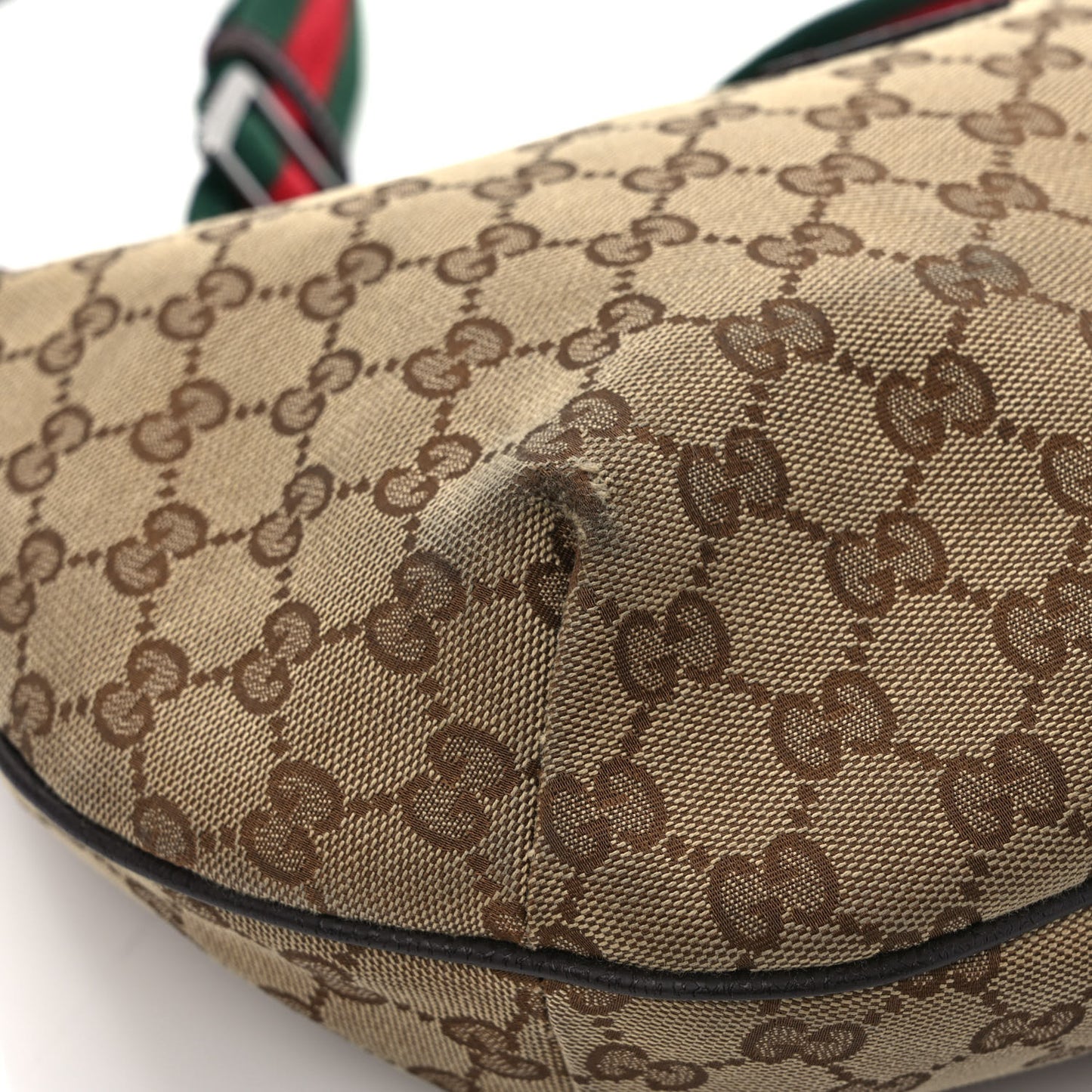 Monogram Web Medium Half Moon Hobo Dark Brown