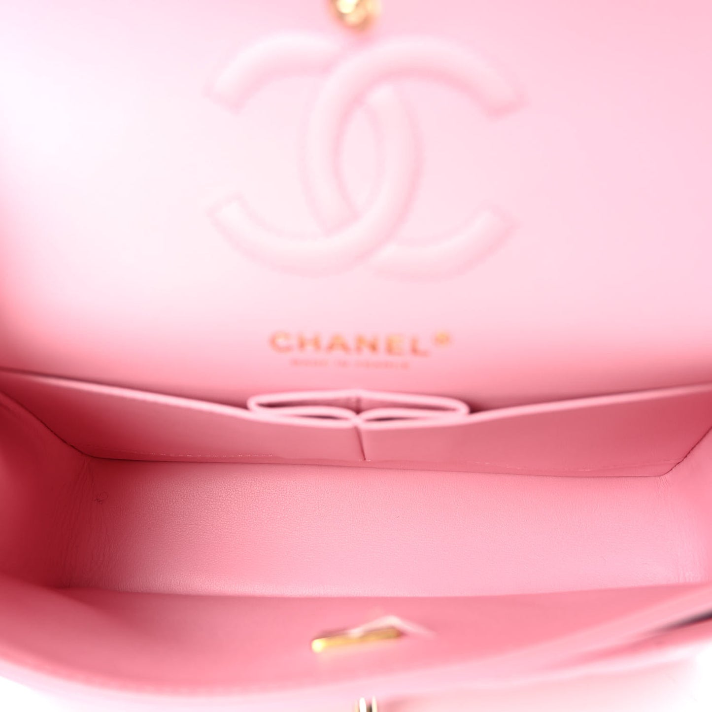 Lambskin Quilted Small Double Flap Pink