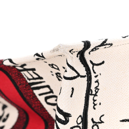 Christian Dior Canvas Embroidered Medium Dioramour Graffiti Book Tote Latte Multicolor 10 of 16