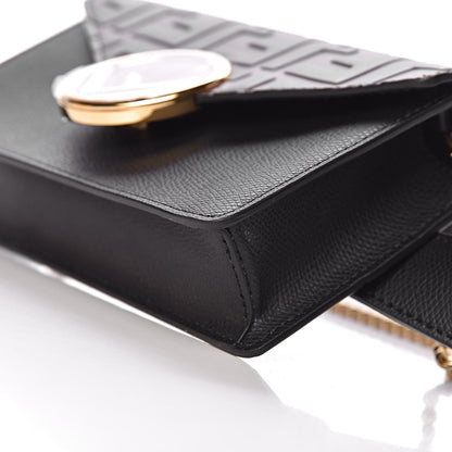 Fendi Vitello Cruise F is Fendi Bi-Color FF 1974 Embossed Envelope Belt Bag Maya Black 11 of 13