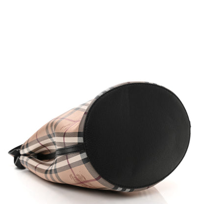 Burberry Haymarket Check Colours Small Lorne Bucket Crossbody Black 4 of 11