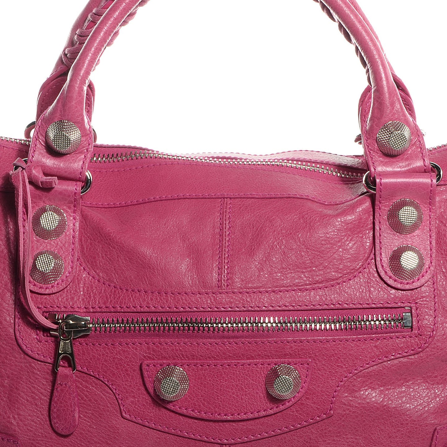 Agneau Giant 21 Silver Hardware Work Cyclamen Fucsia