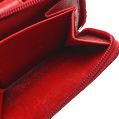 Prada Saffiano Triangle Compact Wallet Red 9 of 11