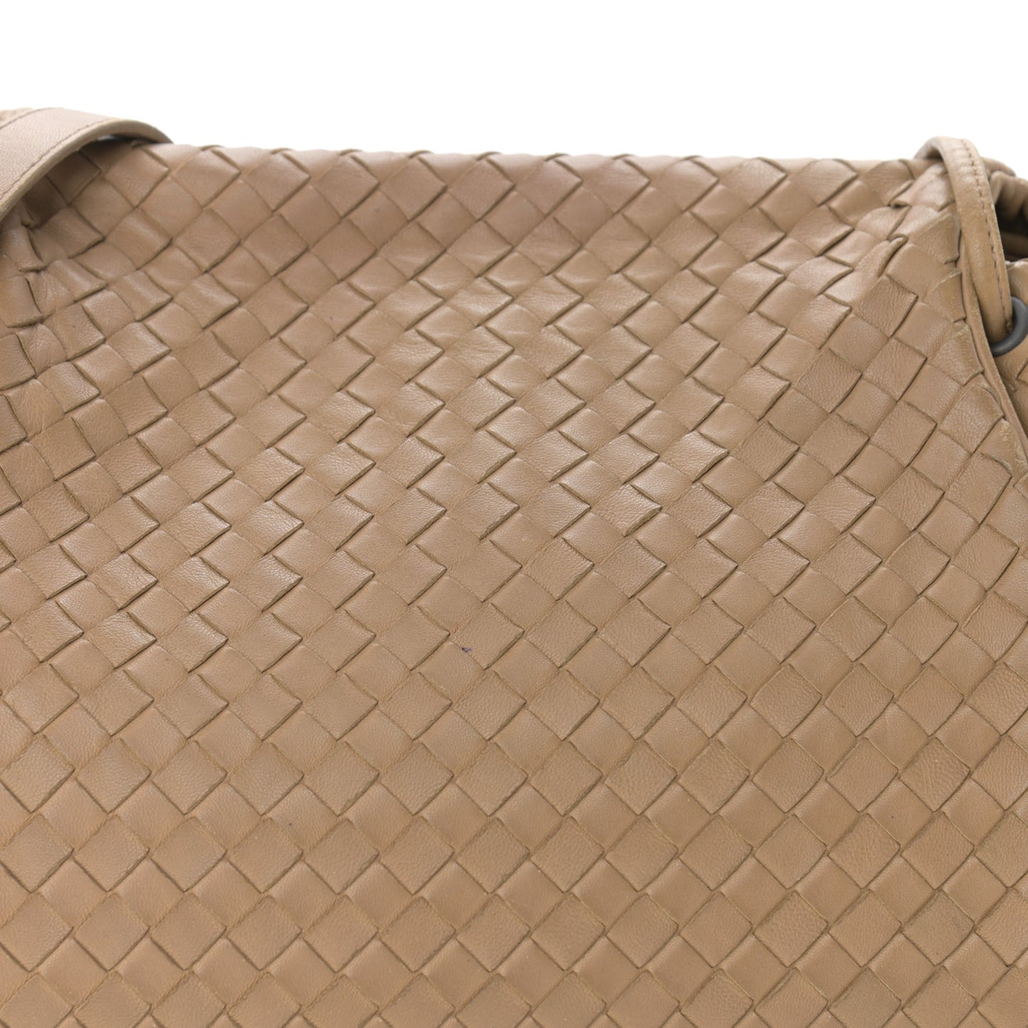 Nappa Intrecciato Small Messenger Flap Walnut