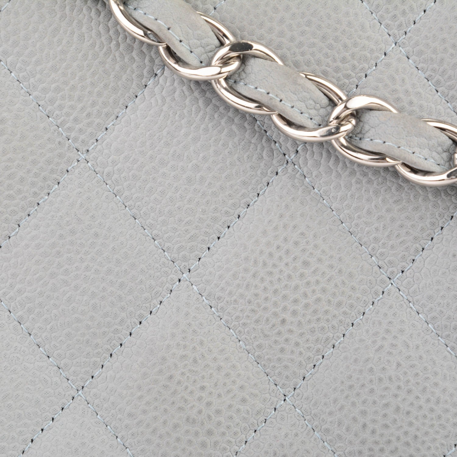 Chanel Iridescent Caviar Jumbo Double Flap Light Blue 12 of 13
