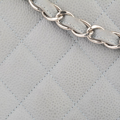 Chanel Iridescent Caviar Jumbo Double Flap Light Blue 12 of 13