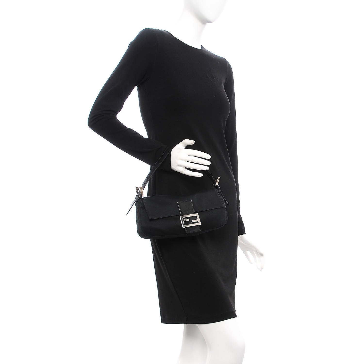 Fendi Satin Baguette Black 2 of 7