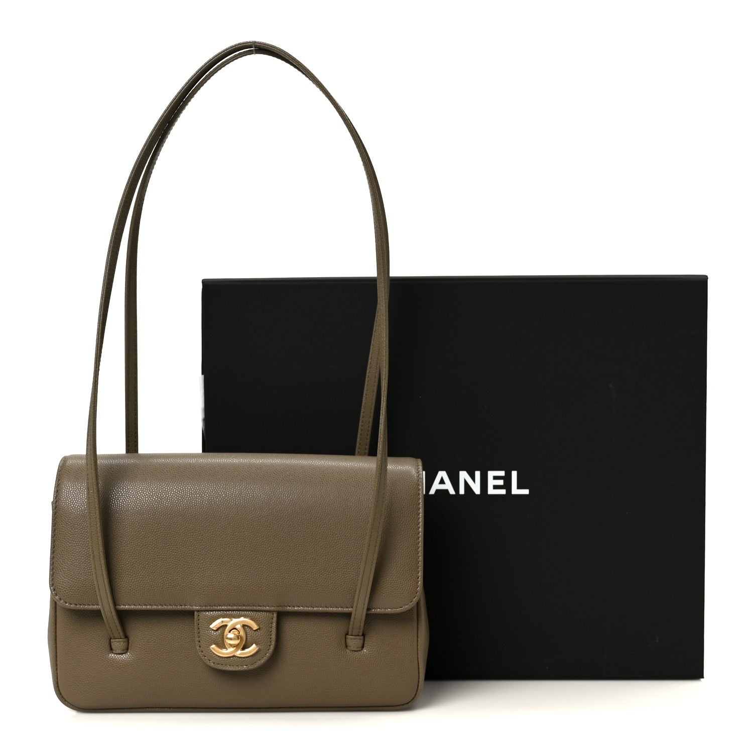 Chanel Shiny Caviar Preppy Coco Small Flap Dark Khaki 11 of 11