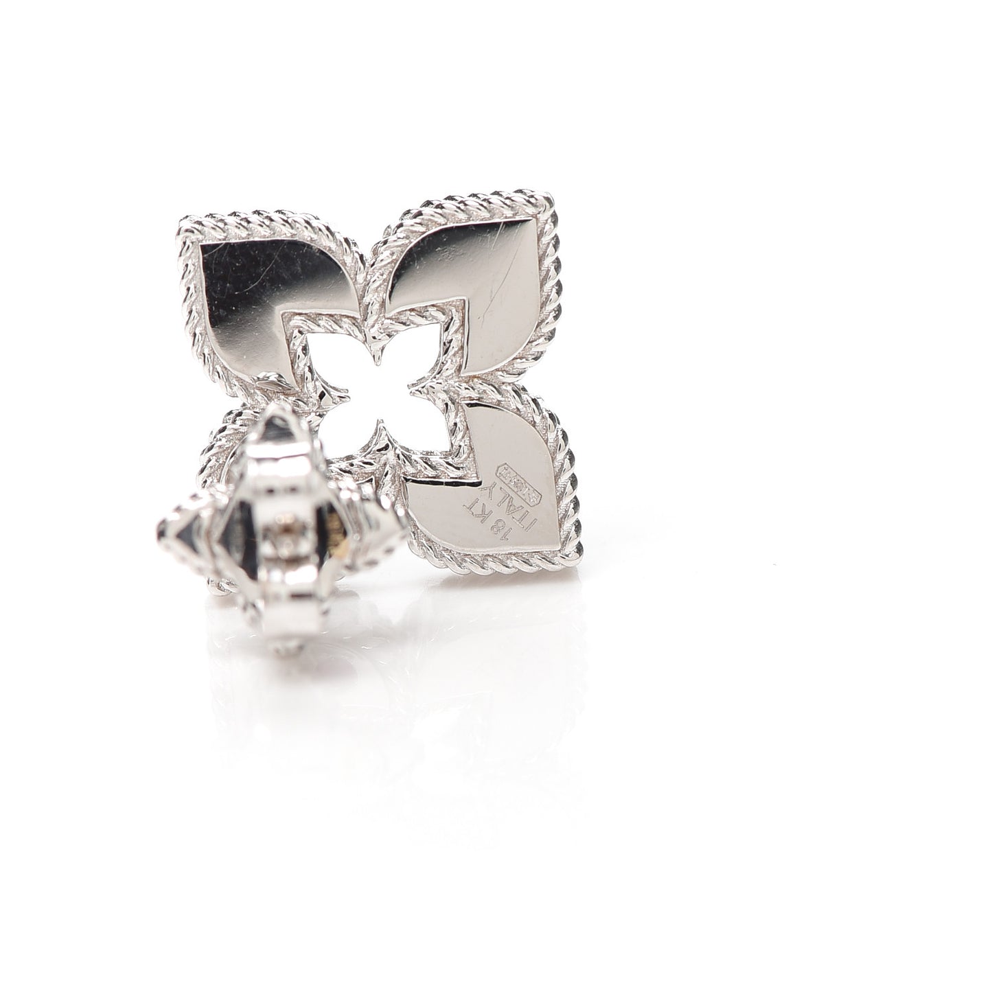 18K White Gold Diamond Venetian Princess Stud Earrings
