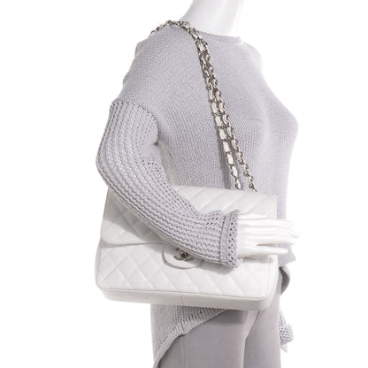 Chanel Caviar Jumbo Single Flap White 2 of 9