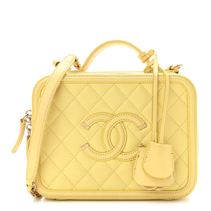 Chanel Caviar Quilted Medium CC Filigree Vanity Case Yellow 1 of 11