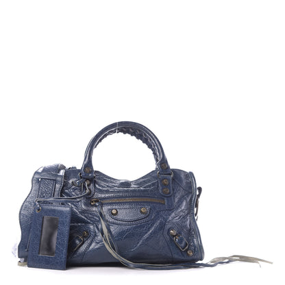 Balenciaga Agneau Classic Hardware Mini City Bleu Mineral 1 of 14