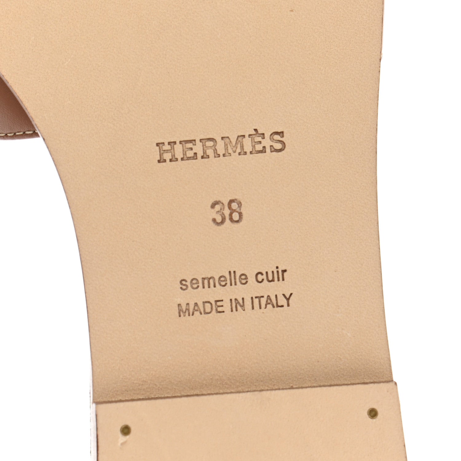 Hermes Box Calfskin Oran Sandals 38 Gold 6 of 11