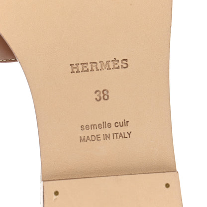 Hermes Box Calfskin Oran Sandals 38 Gold 6 of 11