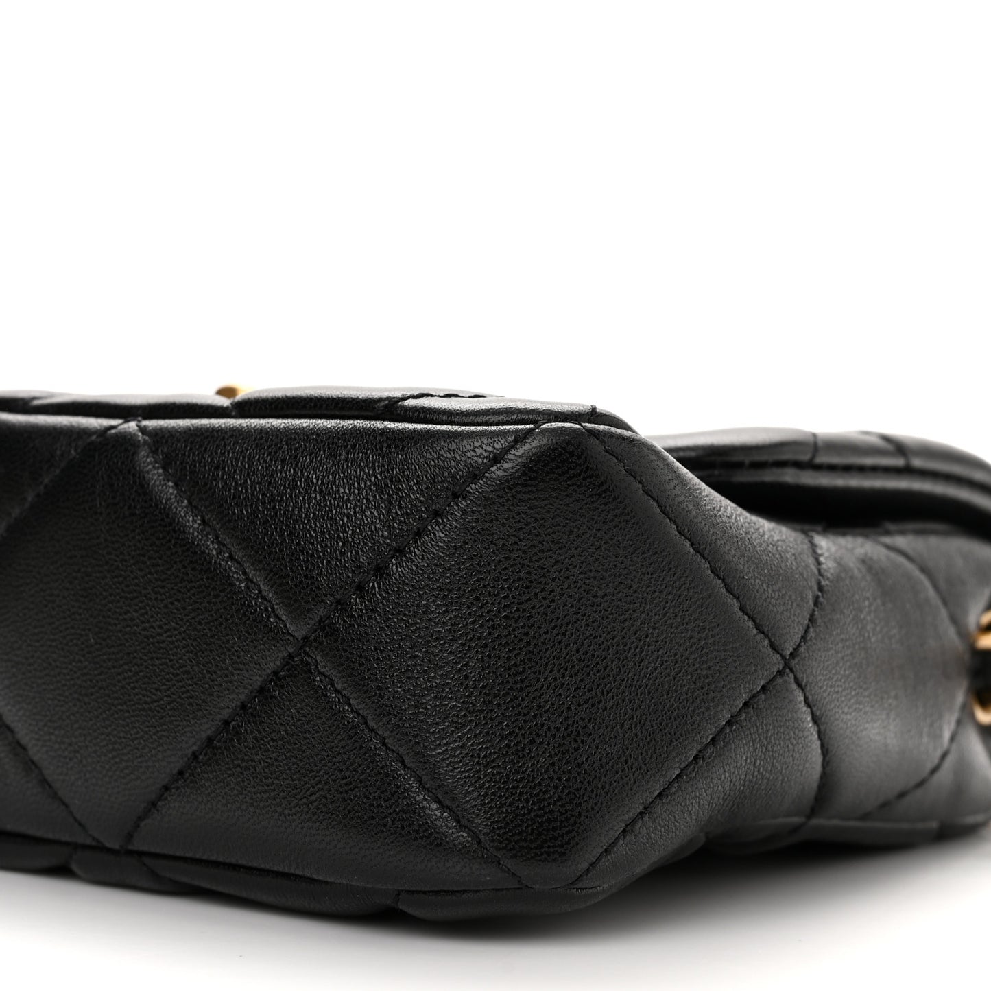 Lambskin Plexiglass Quilted Coco Love Mini Flap Black