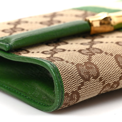 Gucci Monogram Bamboo Web Clutch Green 6 of 7