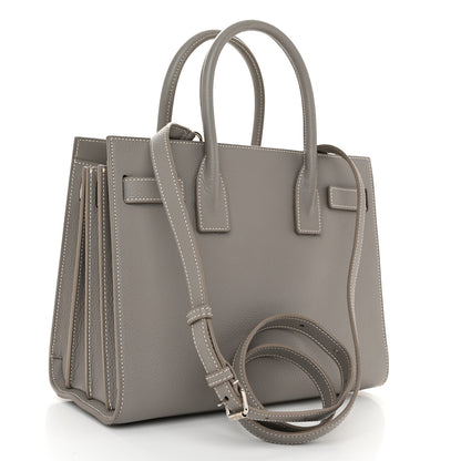 Saint Laurent Grained Calfskin Topstich Baby Sac De Jour Fog 3 of 11
