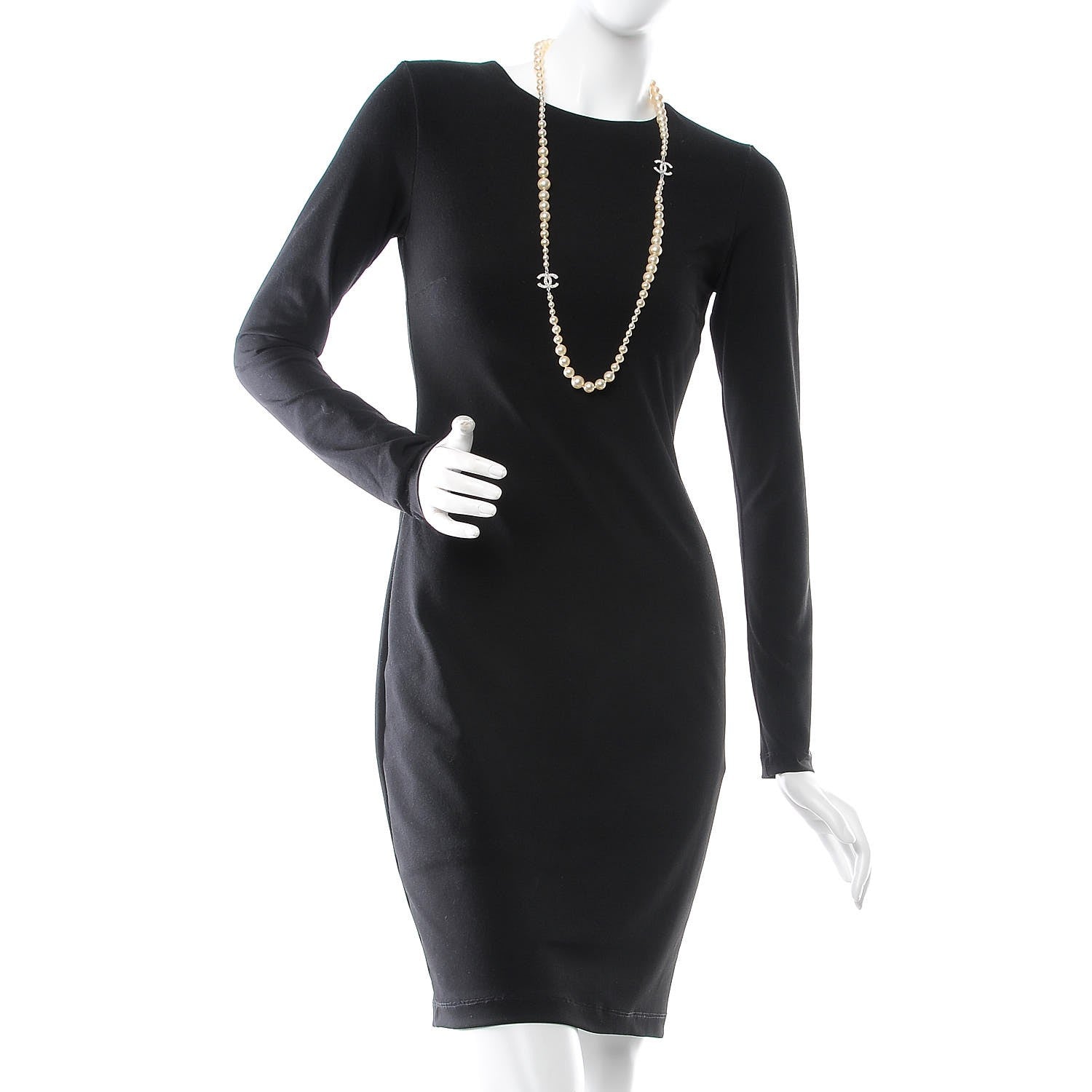 Chanel Pearl CC Long Necklace Silver 2 of 5