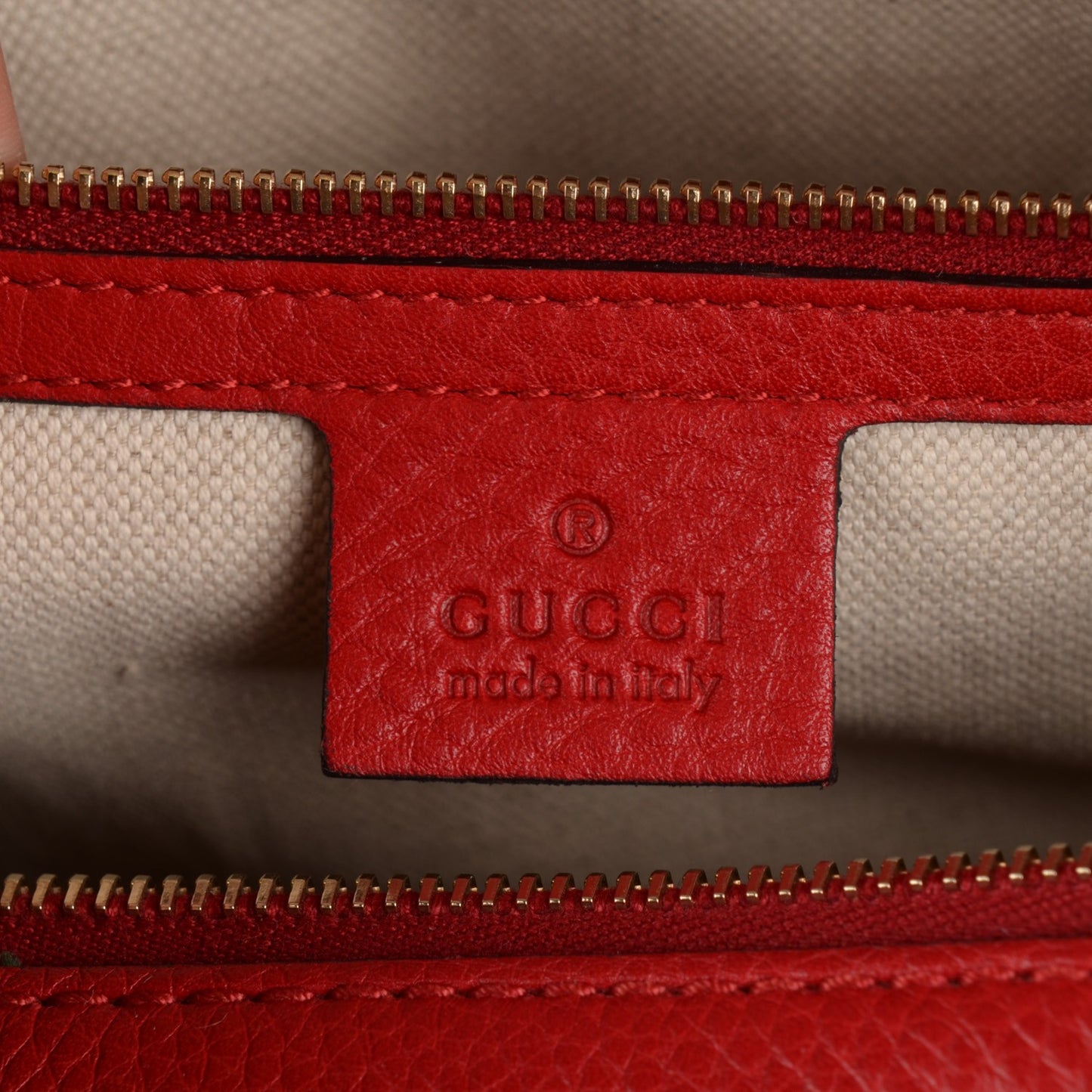 Monogram Vintage Web Medium Boston Hibiscus Red