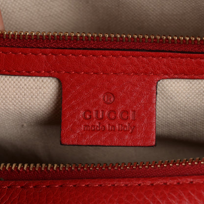 Gucci Monogram Vintage Web Medium Boston Hibiscus Red 6 of 7