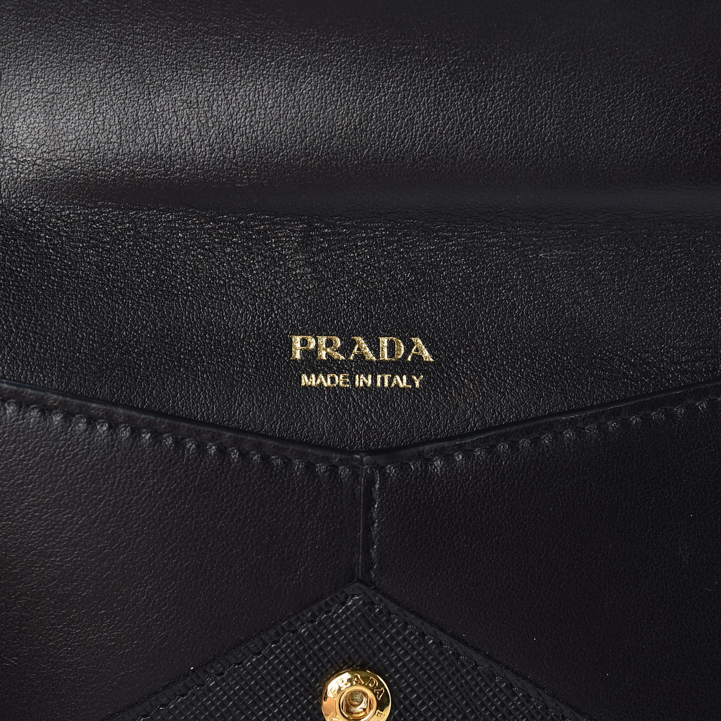 Saffiano Letter Wristlet Wallet Black