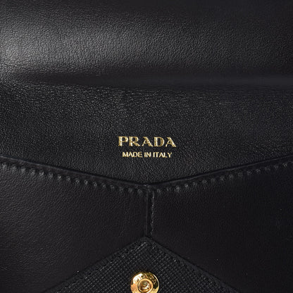 Prada Saffiano Letter Wristlet Wallet Black 6 of 9