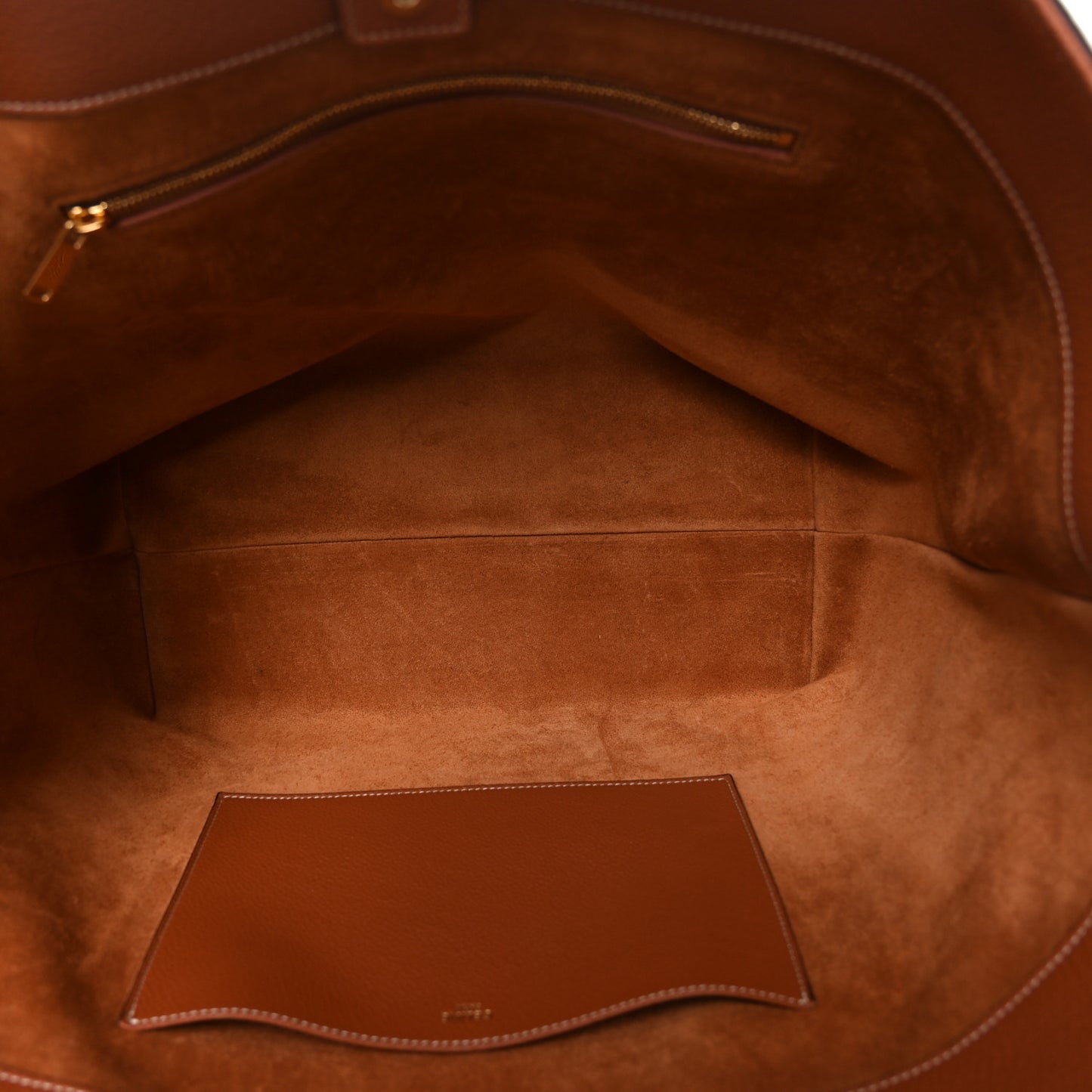 Grained Calfskin Triomphe Medium Cabas Anais Tan