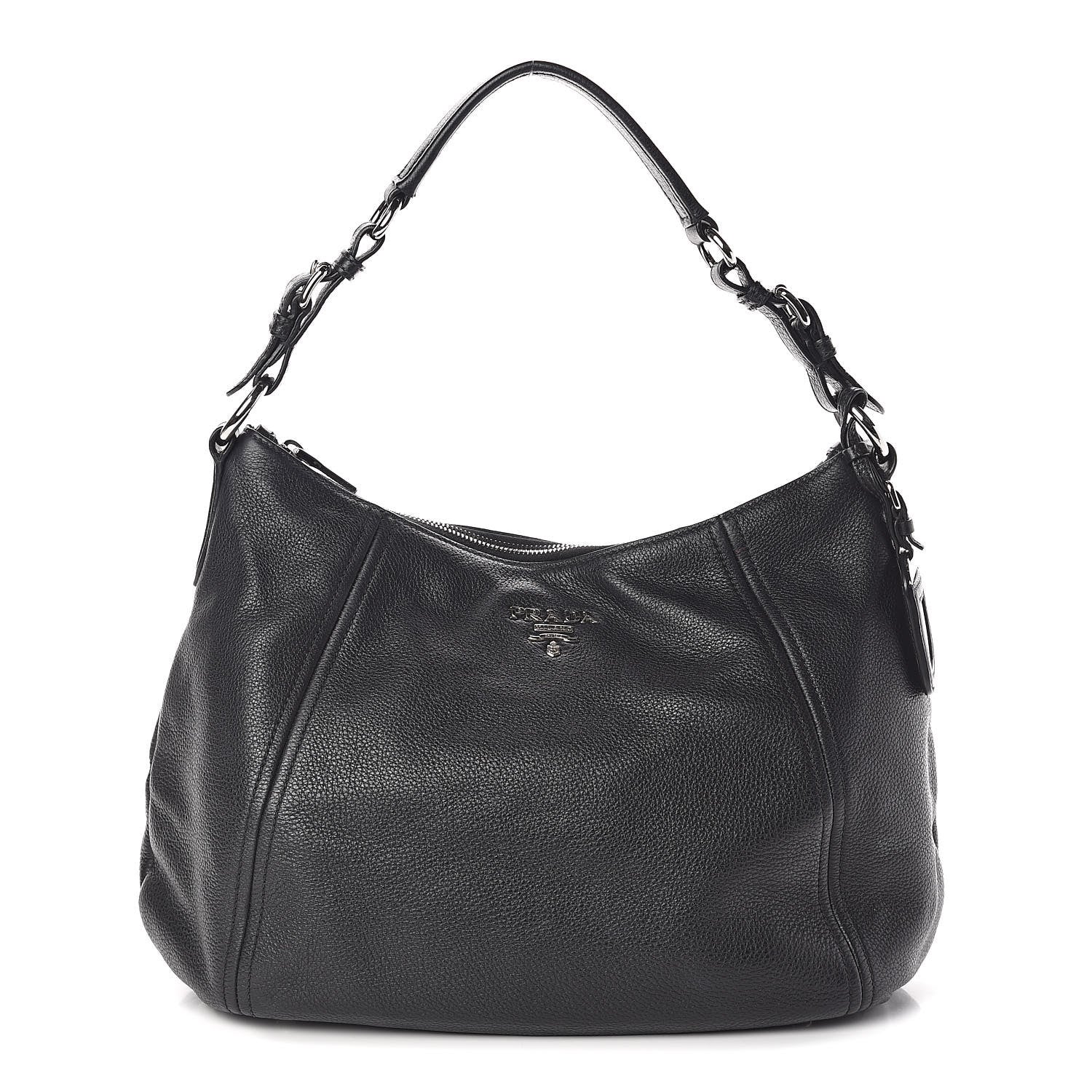 Prada Vitello Phenix Hobo Black 1 of 11