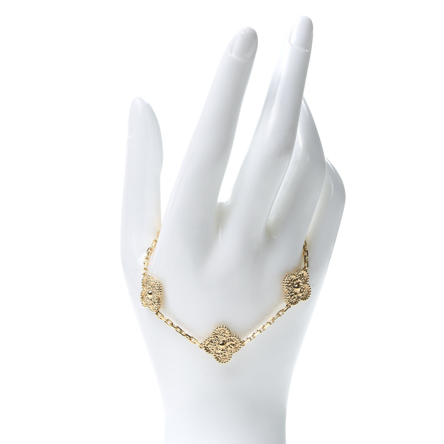 Van Cleef & Arpels 18K Yellow Gold 5 Motifs Vintage Alhambra Bracelet 2 of 7