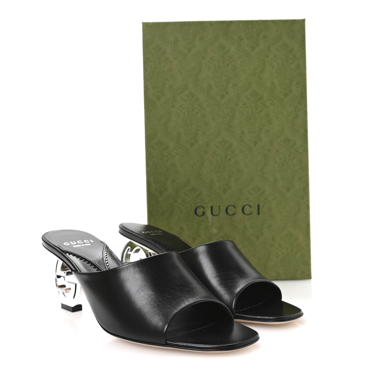 Gucci Malaga Kid Interlocking G Sandals 38.5 Black 9 of 9