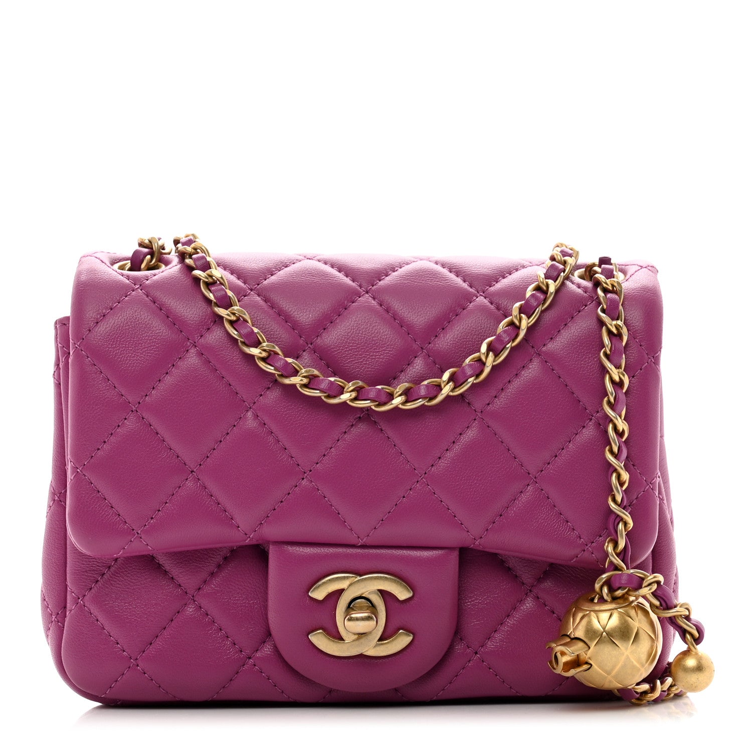 Chanel Lambskin Quilted Mini Pearl Crush Flap Purple 1 of 10