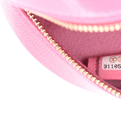 Chanel Caviar Quilted Gripoix CC Round Clutch With Chain Pink 7 of 9