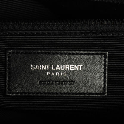Saint Laurent Sheepskin Matelasse Chevron Small Monogram Shopping Bag Black 6 of 7