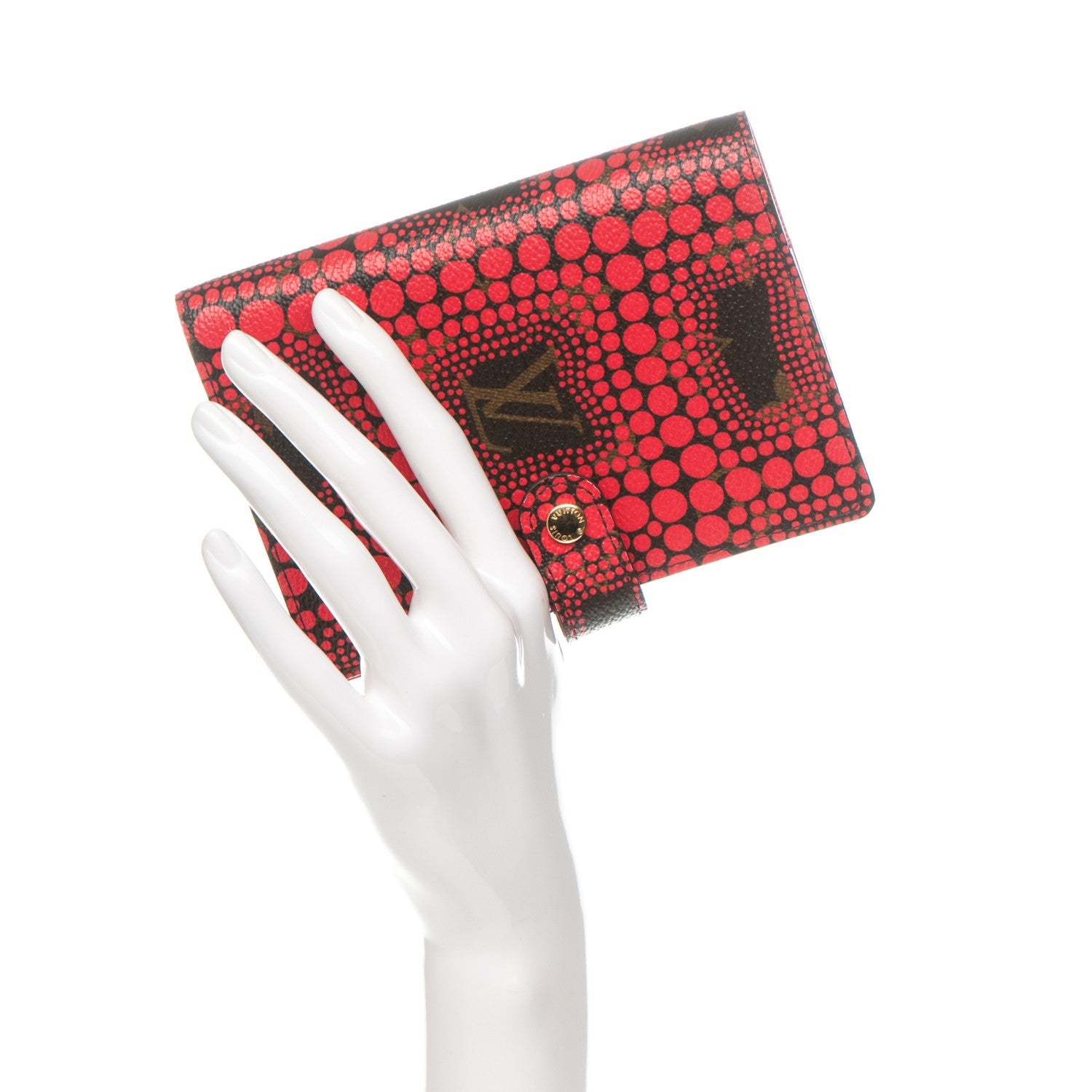 Louis Vuitton Monogram Kusama Town Small Ring Agenda Cover Red 2 of 6