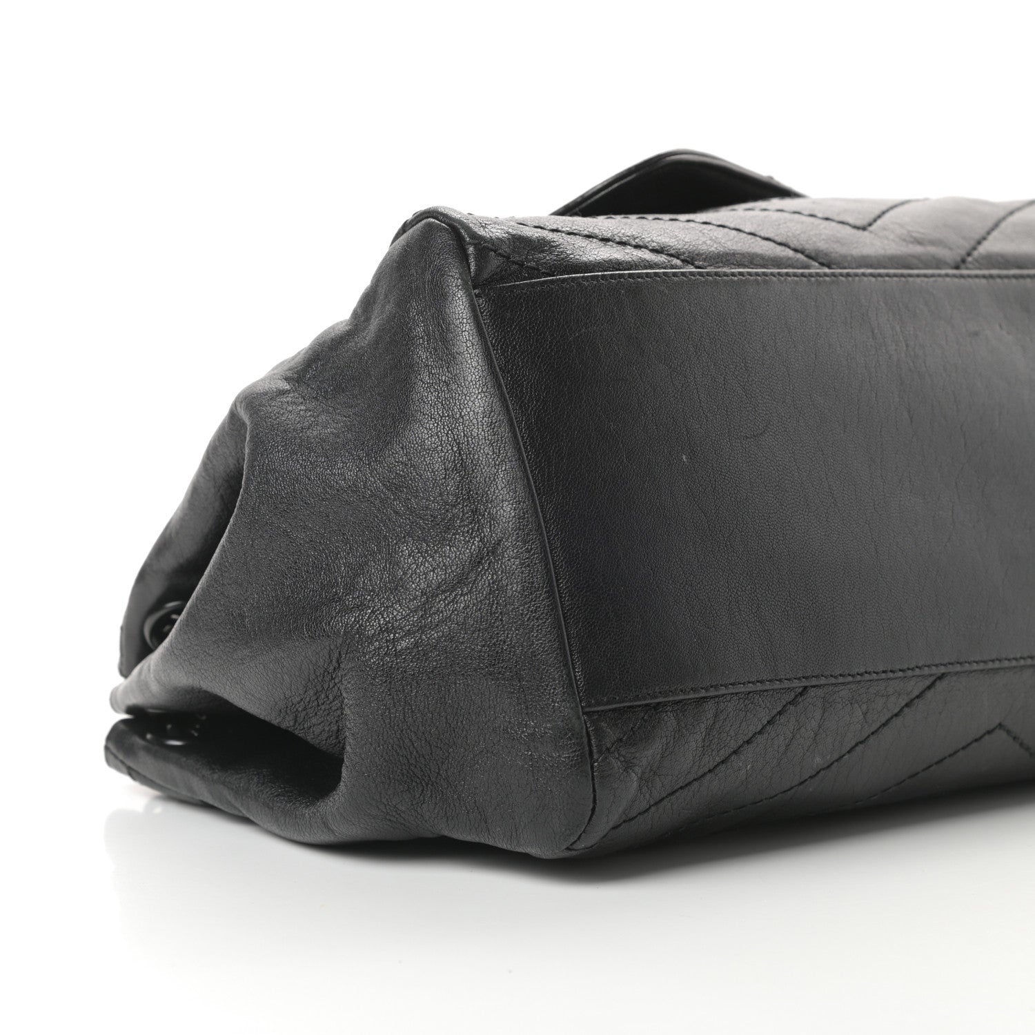Saint Laurent Lambskin Chevron Monogram Medium Nolita Black 9 of 11