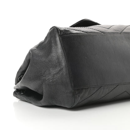 Saint Laurent Lambskin Chevron Monogram Medium Nolita Black 9 of 11