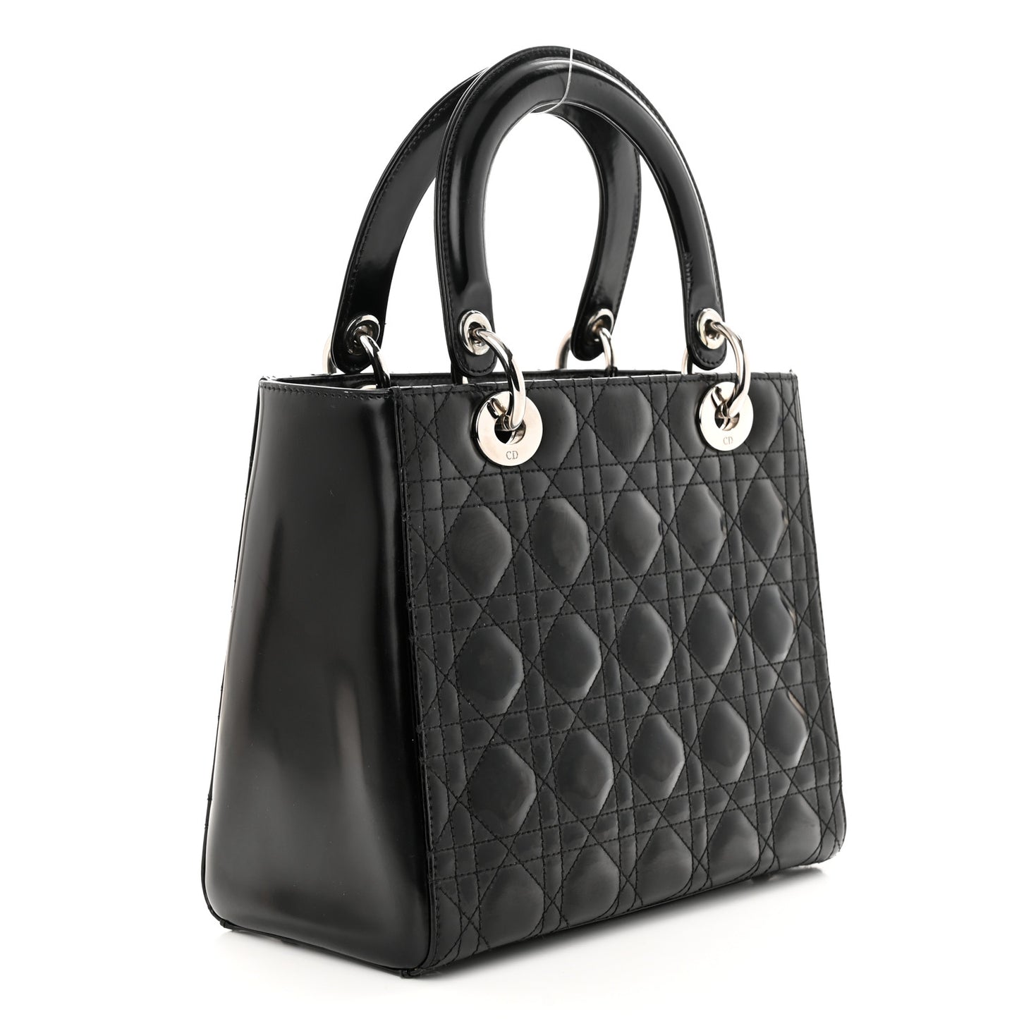 Patent Cannage Medium Lady Dior Black