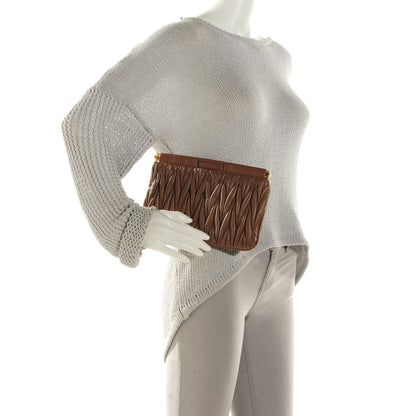 Miu Miu Nappa Matelasse Clutch Palissandro 2 of 8