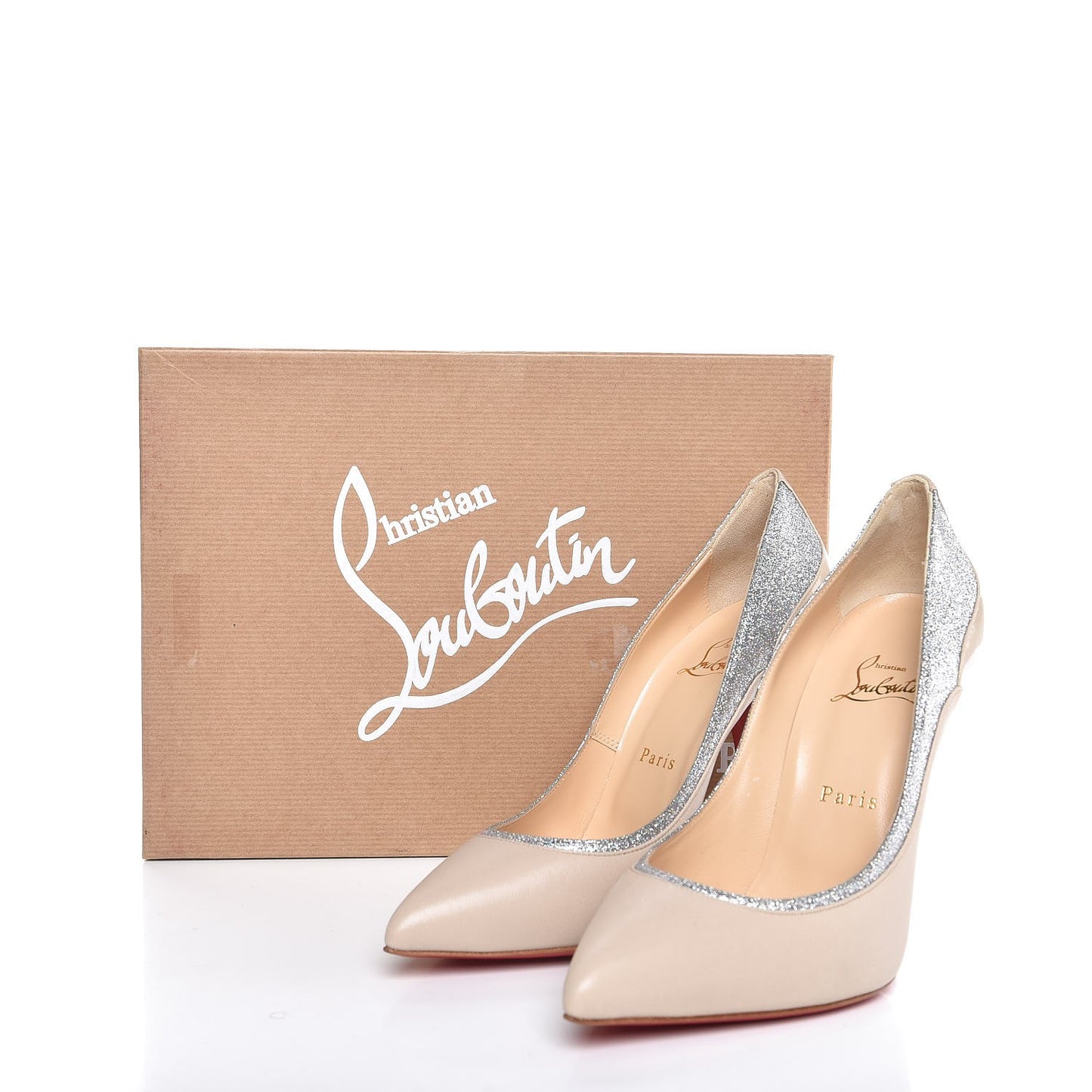 Nappa Glitter Mini Jazz Calf Tucsy 100 Pumps 38 Nude Silver