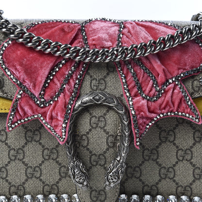 Gucci GG Supreme Monogram Crystal Bow Embroidered Small Dionysus Shoulder Bag Yellow 9 of 9