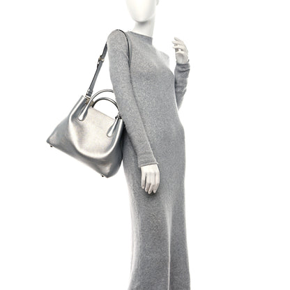 Christian Dior Metallic Supple Grained Calfskin Medium Open Bar Tote Silver 2 of 10