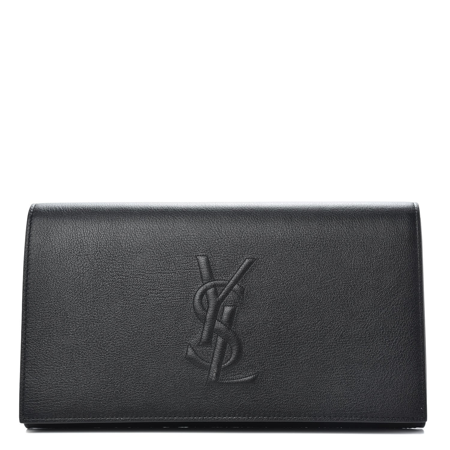 Saint Laurent Calfskin Monogram Large Belle De Jour Clutch Black 1 of 9