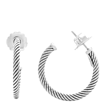 David Yurman Sterling Silver Small Cable Classics Hoop Earrings 1 of 4