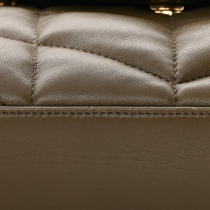Saint Laurent Lambskin Quilted Toy Loulou Puffer Monogram Chain Satchel Seaweed 10 of 11