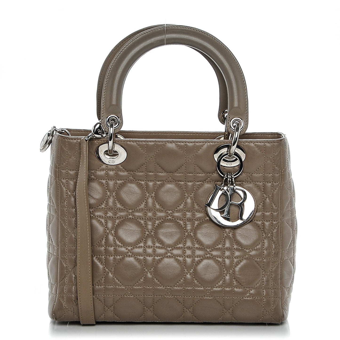 Lambskin Cannage Medium Lady Dior Grey