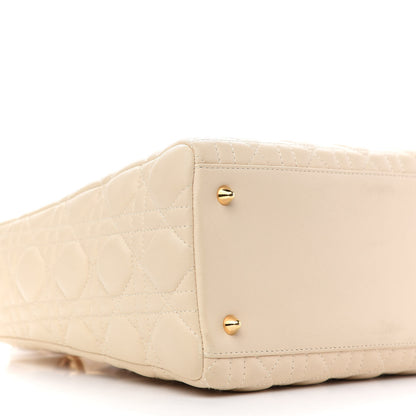 Christian Dior Lambskin Cannage Medium Lady Dior Light Beige 8 of 12