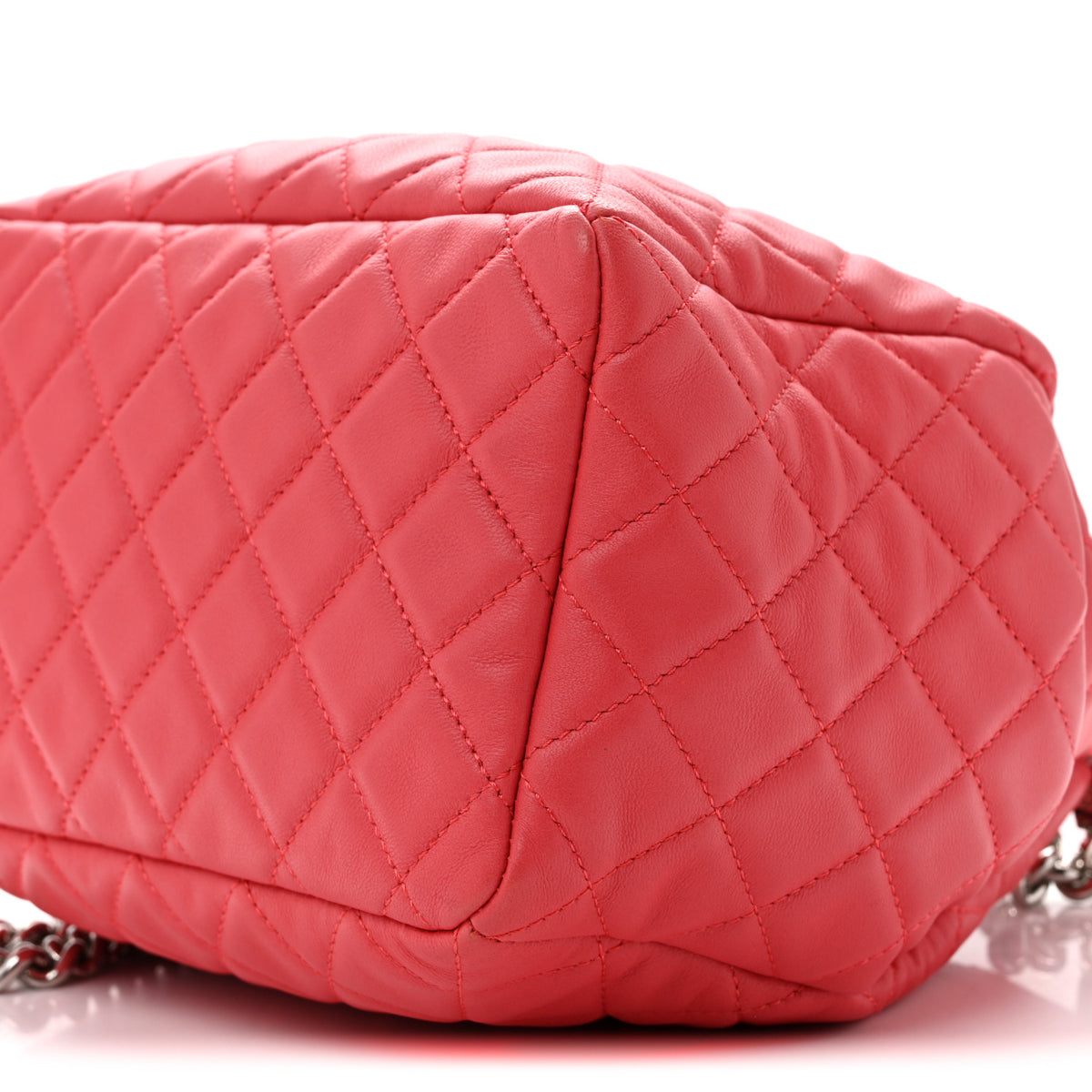 Chanel Lambskin Quilted Small CC Chain Drawstring Bucket Bag Pink 9 of 12