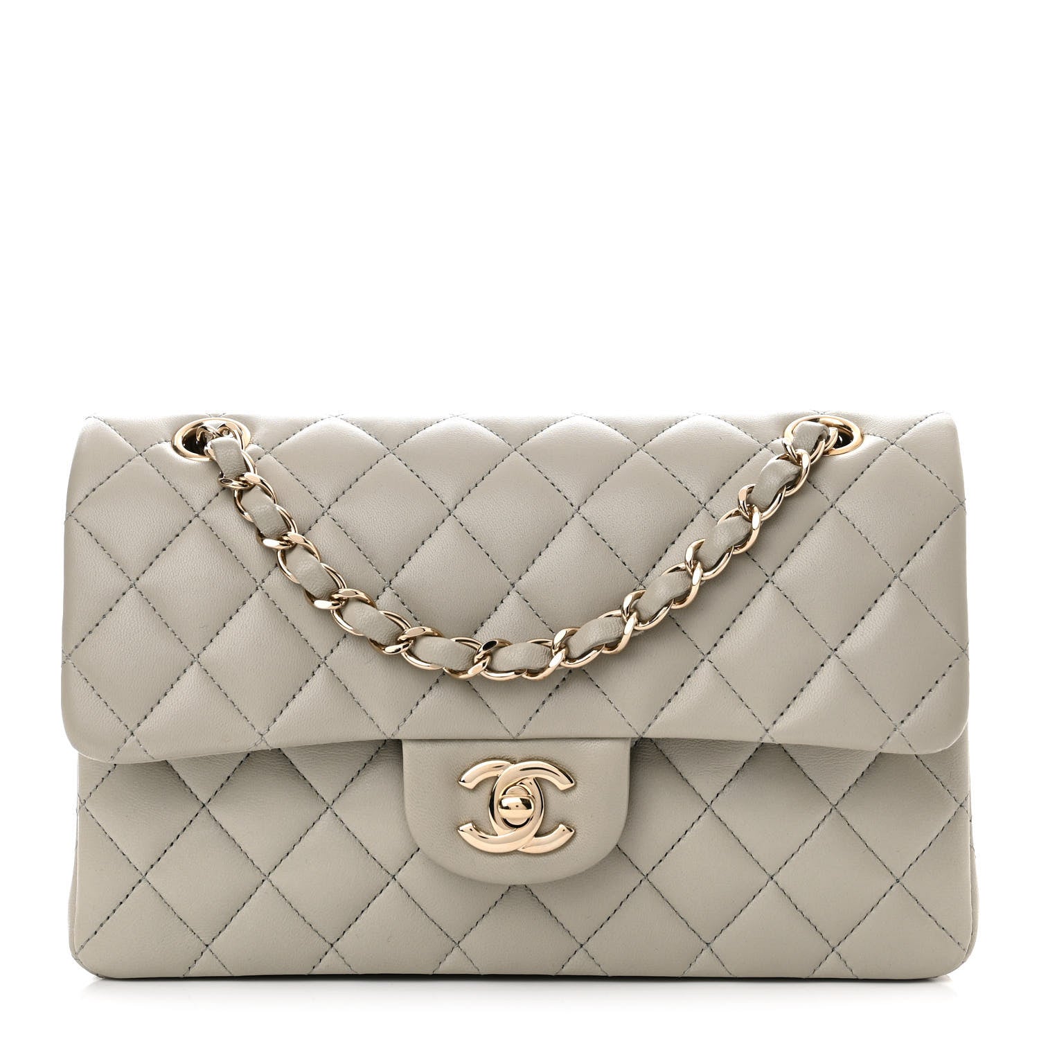 Chanel Lambskin Quilted Small Double Flap Grey 1 of 11