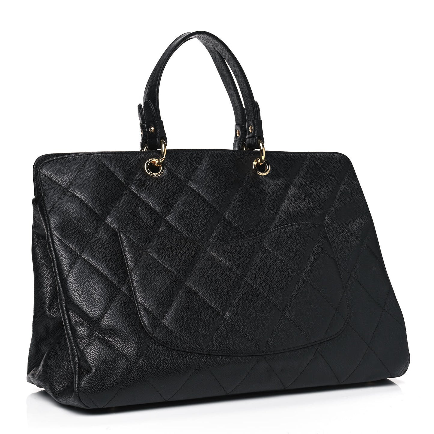Soft Caviar Quilted CC Timeless Tote Black