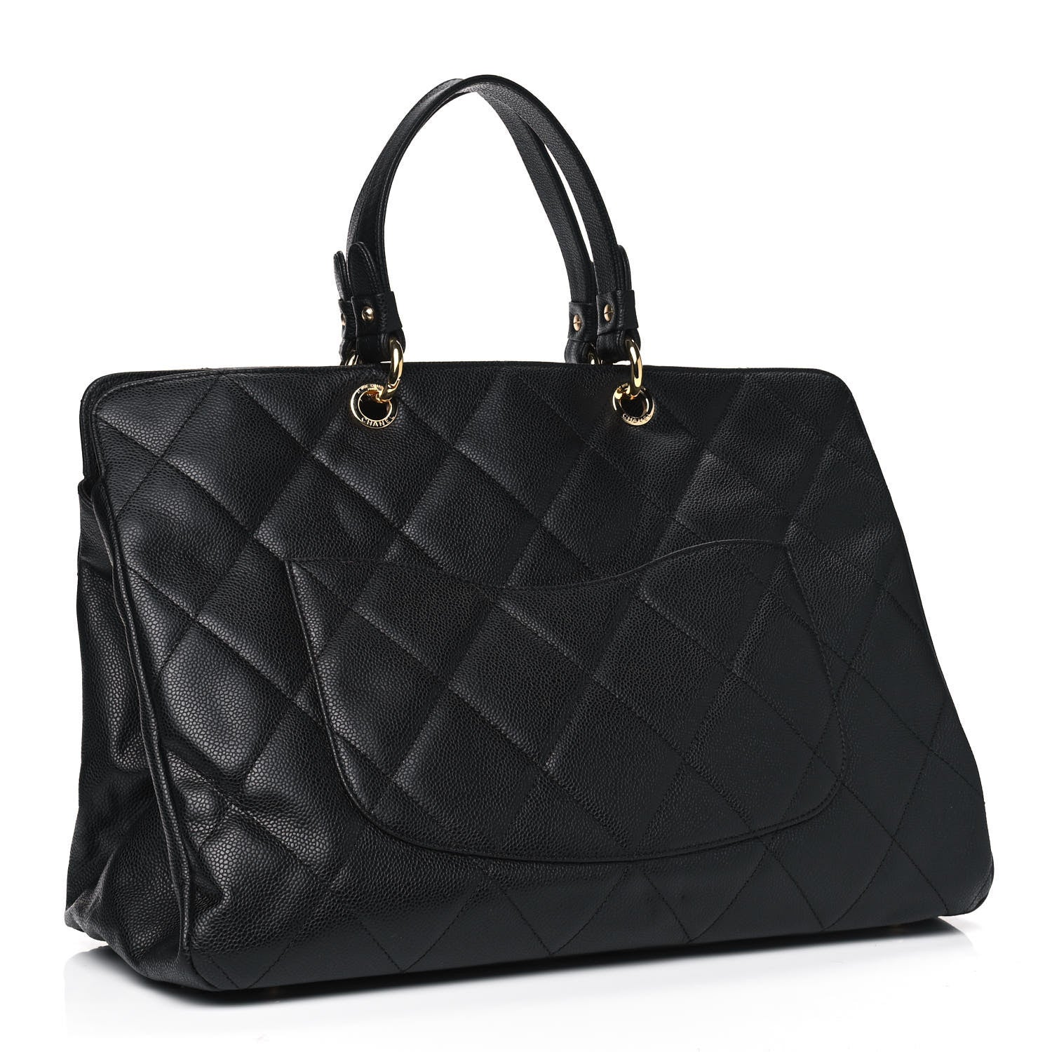 Chanel Soft Caviar Quilted CC Timeless Tote Black 2 of 5